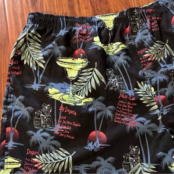 NWT Big Dogs Swim Trunks Black Tropical Dogarita Print Men’s size 5X - Picture 8 of 8